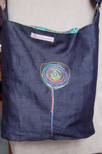 Embroidered Denim bag